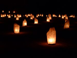 Kindled Ideas Heat Up - Field of Candle Lanterns Warming Up to Lift Off